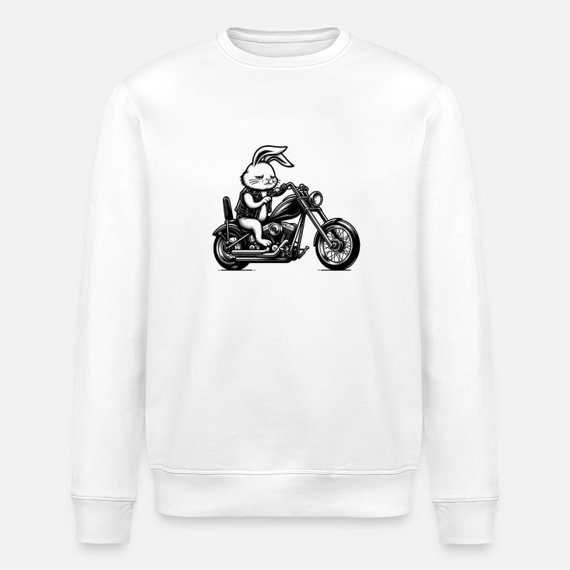 Biker Hase - Stanley/Stella Unisex Bio-Sweatshirt ROLLER - Weiß