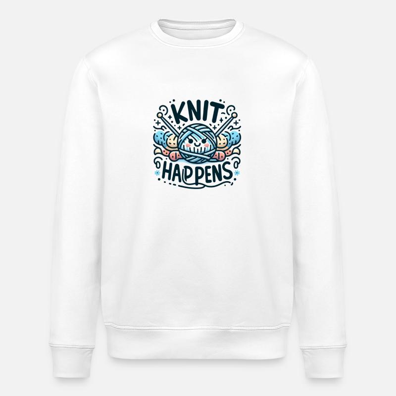 Knit Happens - Stanley/Stella Unisex Bio-Sweatshirt ROLLER - Weiß