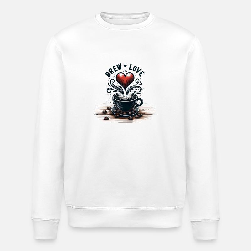 Brew Love - Stanley/Stella Unisex Bio-Sweatshirt ROLLER - Weiß