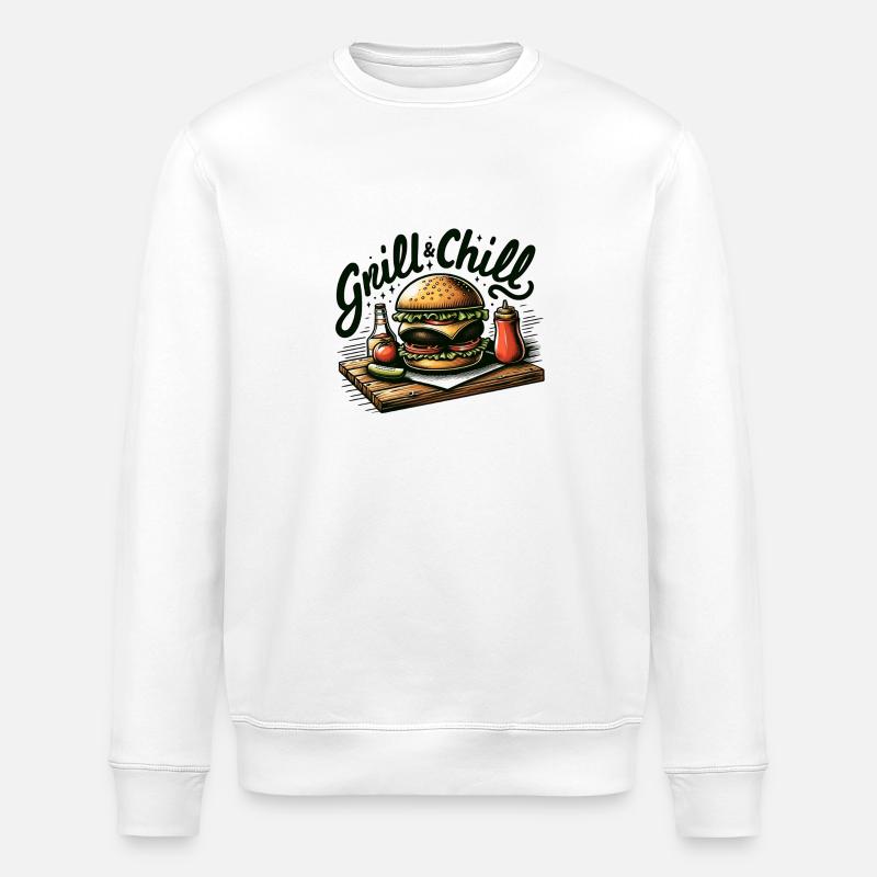 Grill & Chill - Stanley/Stella Unisex Bio-Sweatshirt ROLLER - Weiß