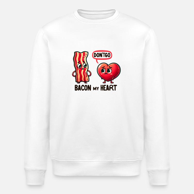 Bacon My Heart - Stanley/Stella Unisex Bio-Sweatshirt ROLLER - Weiß