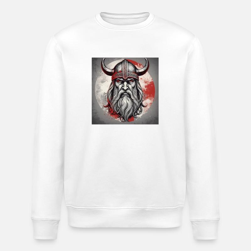 Der Allvater der Wikinger - ODIN - Stanley/Stella Unisex Bio-Sweatshirt ROLLER - Weiß
