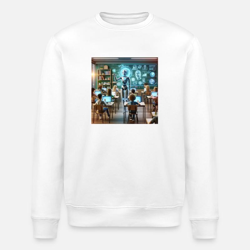KI in der Bildung - Stanley/Stella Unisex Bio-Sweatshirt ROLLER - Weiß