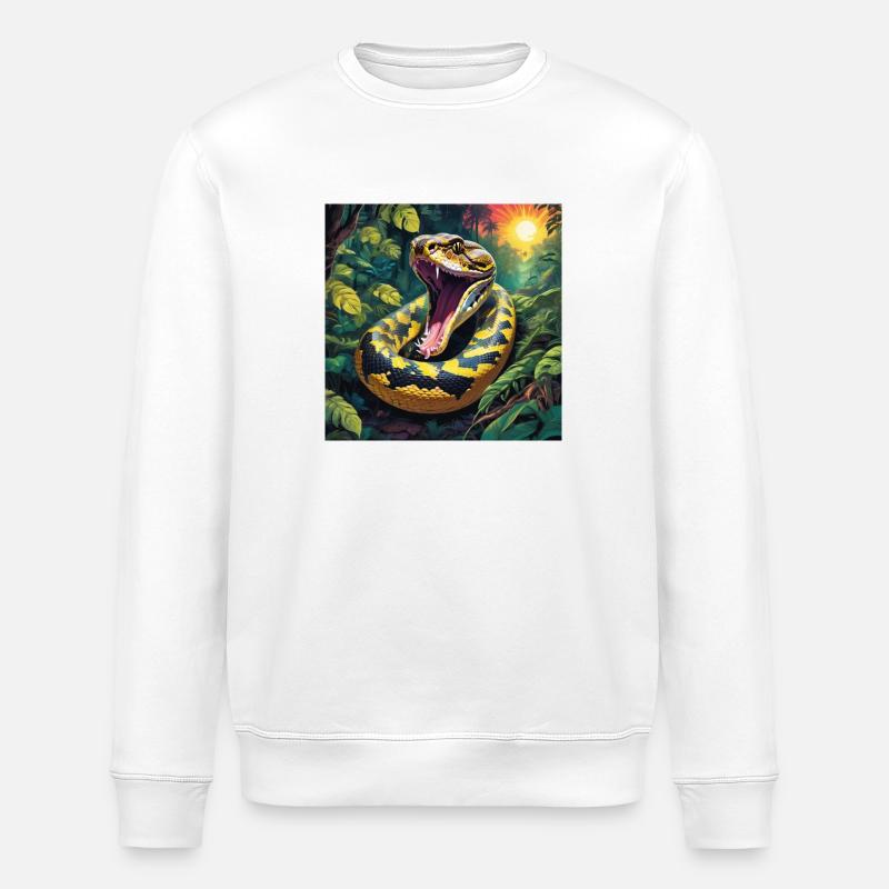 Serpent python - Sweat bio ROLLER Stanley/Stella Unisexe - blanc