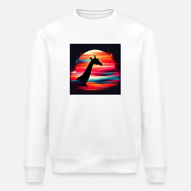 Silhouette Giraffe - Stanley/Stella Unisex Bio-Sweatshirt ROLLER - Weiß
