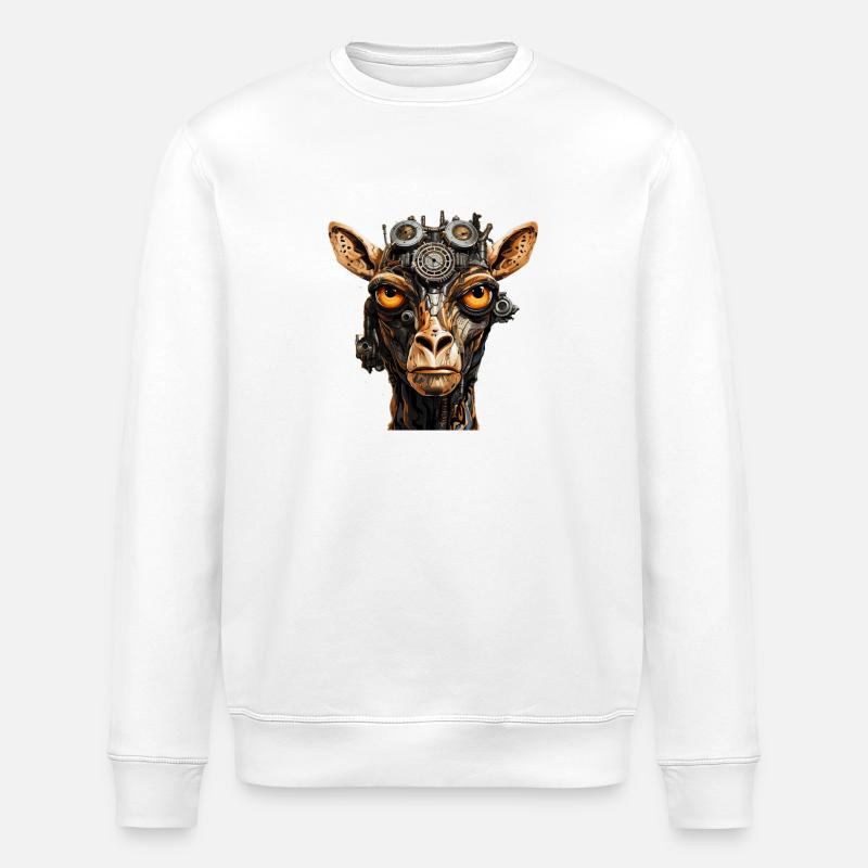 Steampunk-Giraffe - Stanley/Stella Unisex Bio-Sweatshirt ROLLER - Weiß