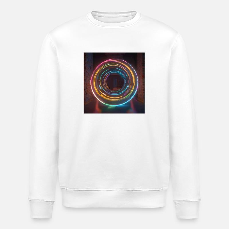 Neon Kreise - Stanley/Stella Unisex Bio-Sweatshirt ROLLER - Weiß