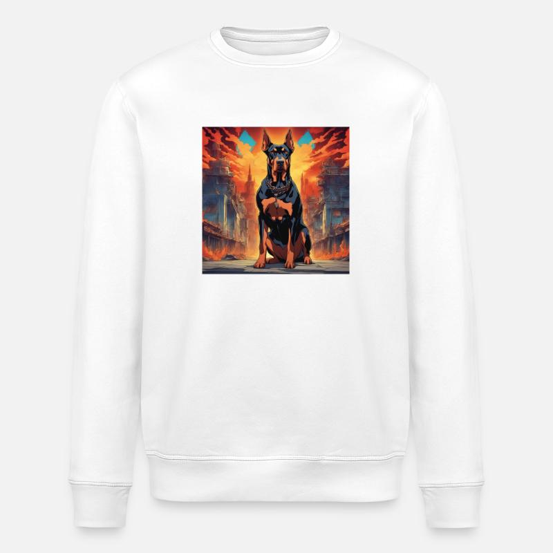 Dobermann aus der Hölle - Stanley/Stella Unisex Bio-Sweatshirt ROLLER - Weiß
