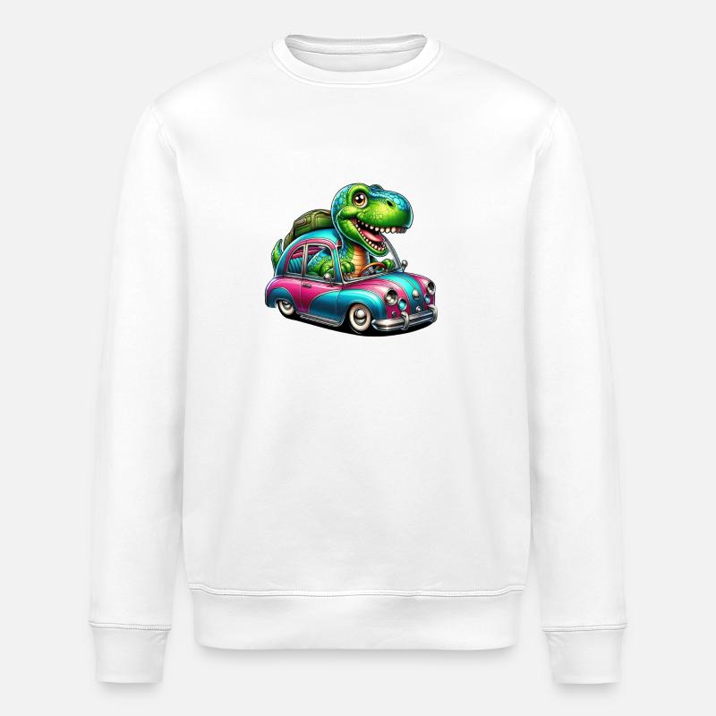 Auto Dino - Stanley/Stella Unisex Bio-Sweatshirt ROLLER - Weiß