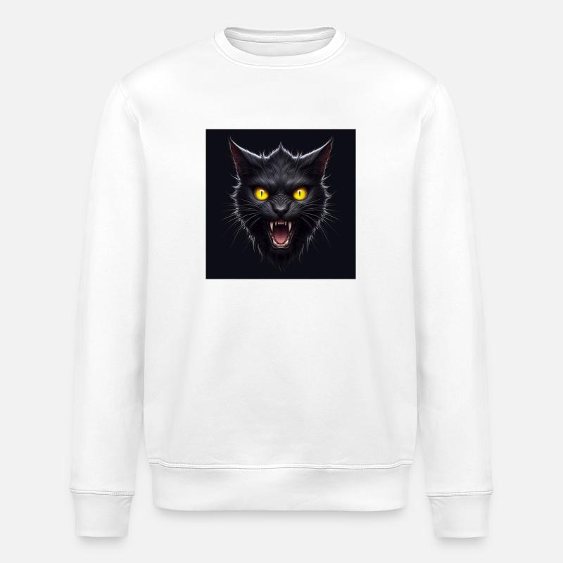 Kung Fu Katzenkrieger - Stanley/Stella Unisex Bio-Sweatshirt ROLLER - Weiß