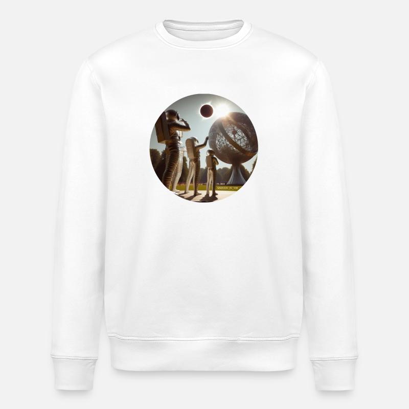 Total Eclipse 04:08:24 Commererative - Stanley/Stella ROLLER Unisex Organic Sweatshirt - white