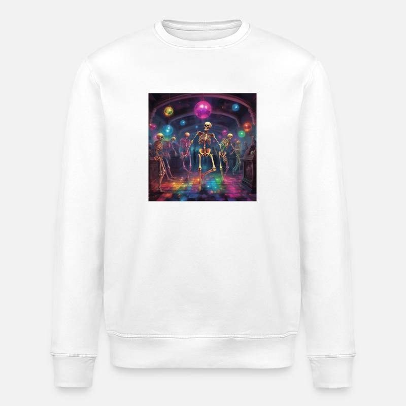 Tanzstunde der Skelette - Stanley/Stella Unisex Bio-Sweatshirt ROLLER - Weiß