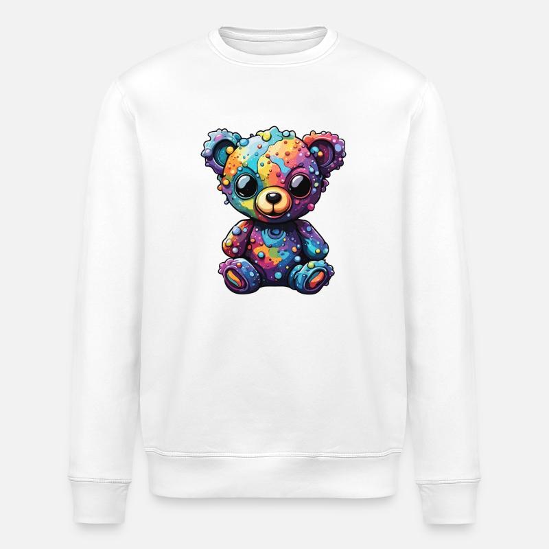 Teddy Bear / Cuddly Toy / Stuffed Animal / Gift Idea - Stanley/Stella ROLLER Unisex Organic Sweatshirt - white
