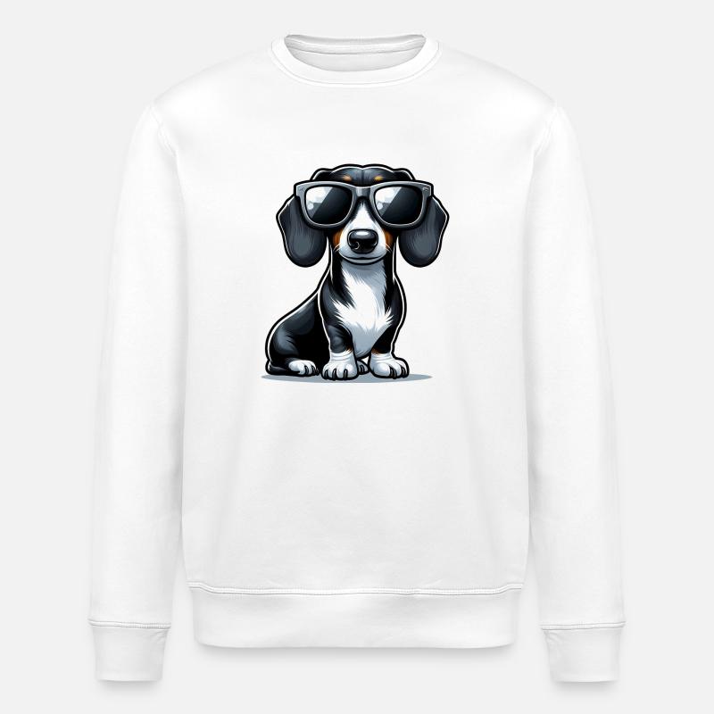 Süßer Dackel Hund - Stanley/Stella Unisex Bio-Sweatshirt ROLLER - Weiß