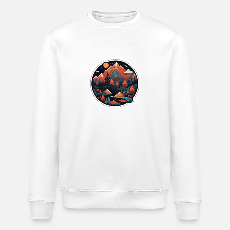 Schweizer Berge - Stanley/Stella Unisex Bio-Sweatshirt ROLLER - Weiß