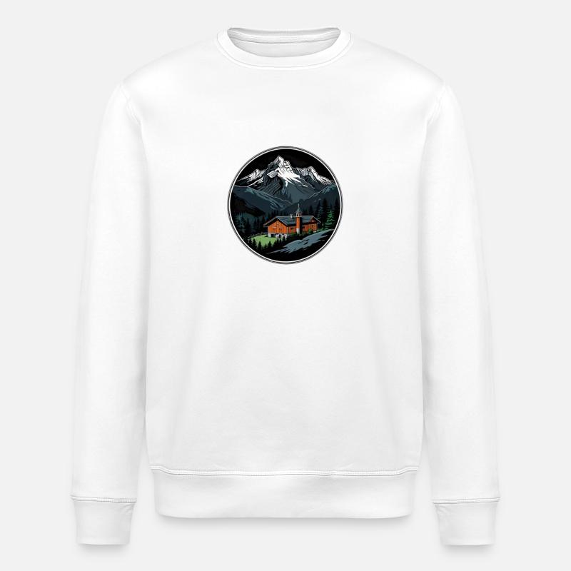 Schweizer Berge - Stanley/Stella Unisex Bio-Sweatshirt ROLLER - Weiß
