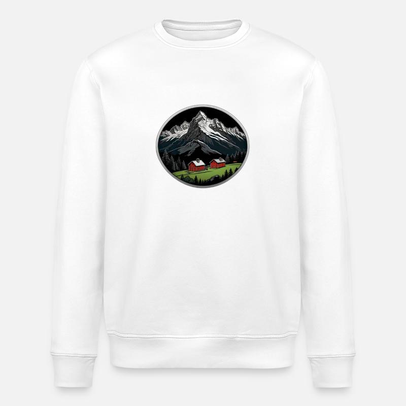 Schweizer Berge - Stanley/Stella Unisex Bio-Sweatshirt ROLLER - Weiß