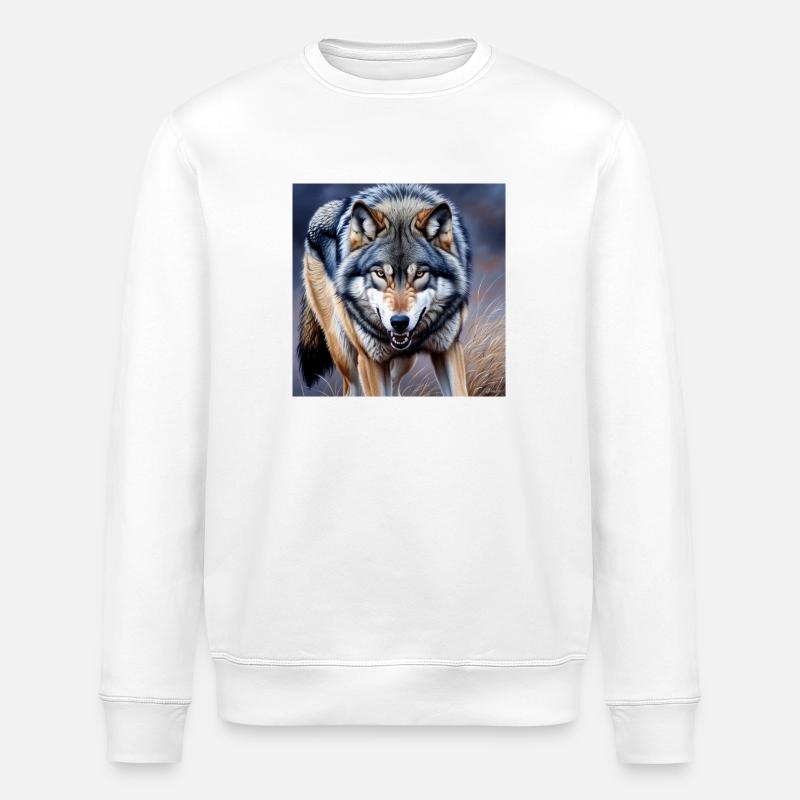 Wolf - Stanley/Stella Unisex Bio-Sweatshirt ROLLER - Weiß