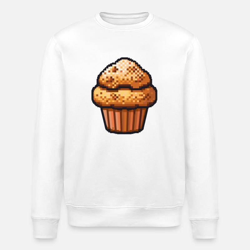 Cupkake Pixel Symbole Gâteau - Sweat bio ROLLER Stanley/Stella Unisexe - blanc