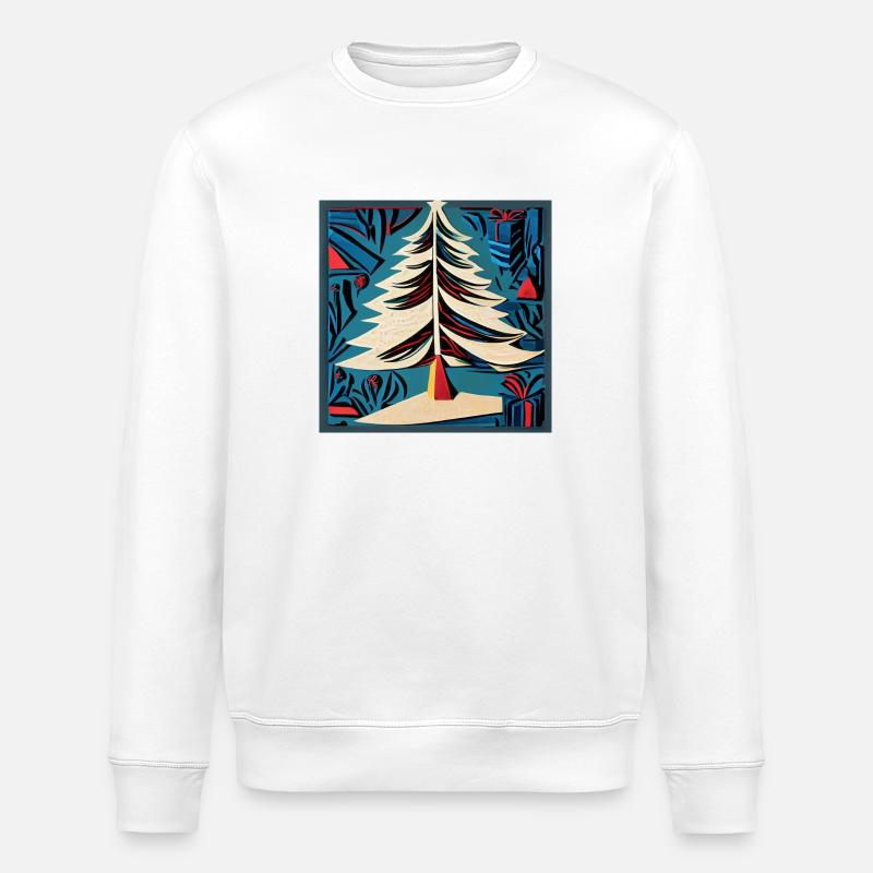 Arbre de Noël - Sweat bio ROLLER Stanley/Stella Unisexe - blanc