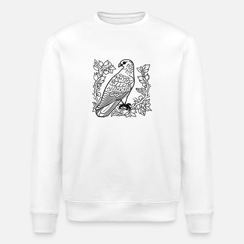 Faucon rapace design - Sweat bio ROLLER Stanley/Stella Unisexe - blanc