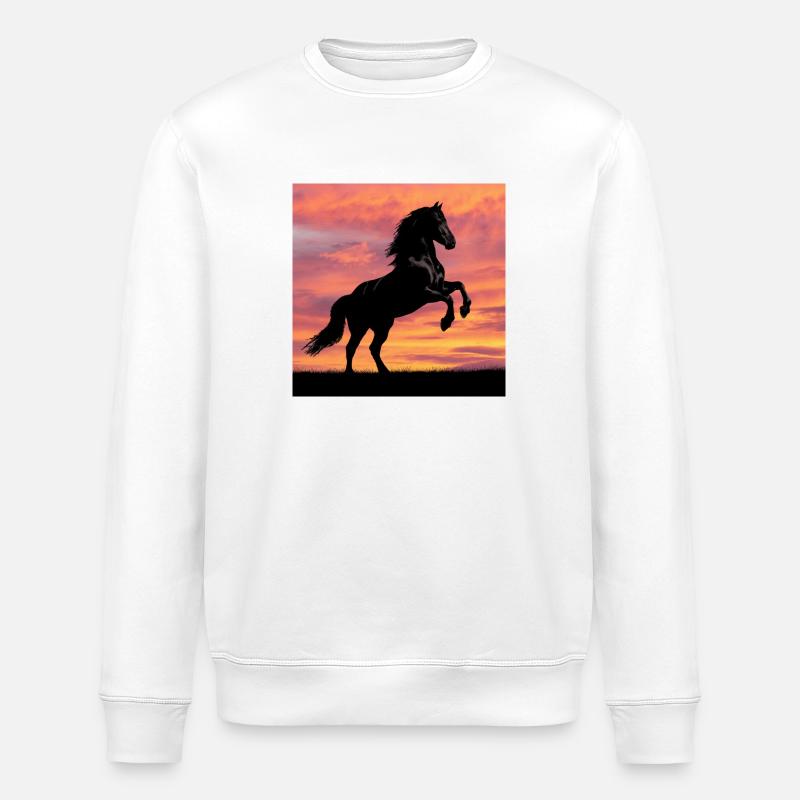Friesenpferd SunStar - Stanley/Stella Unisex Bio-Sweatshirt ROLLER - Weiß