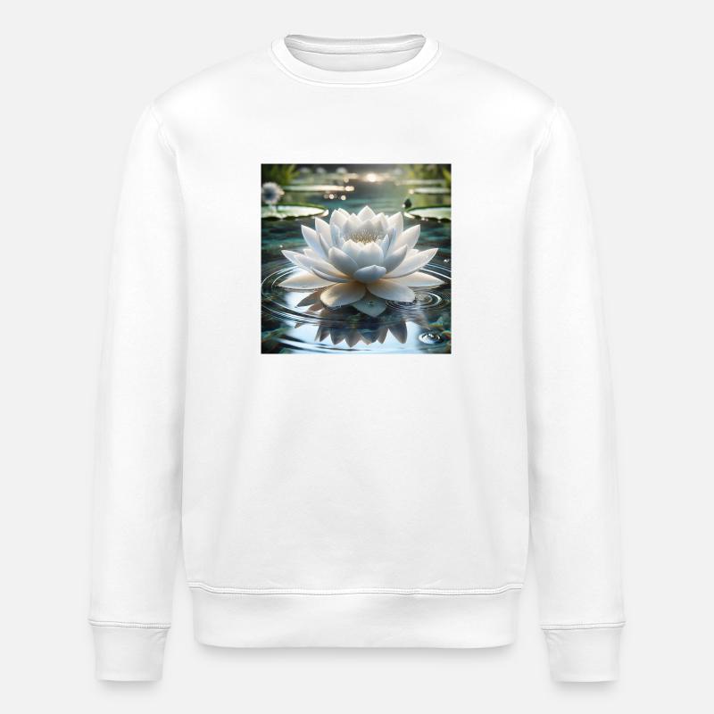 Fleur de pureté - Sweat bio ROLLER Stanley/Stella Unisexe - blanc