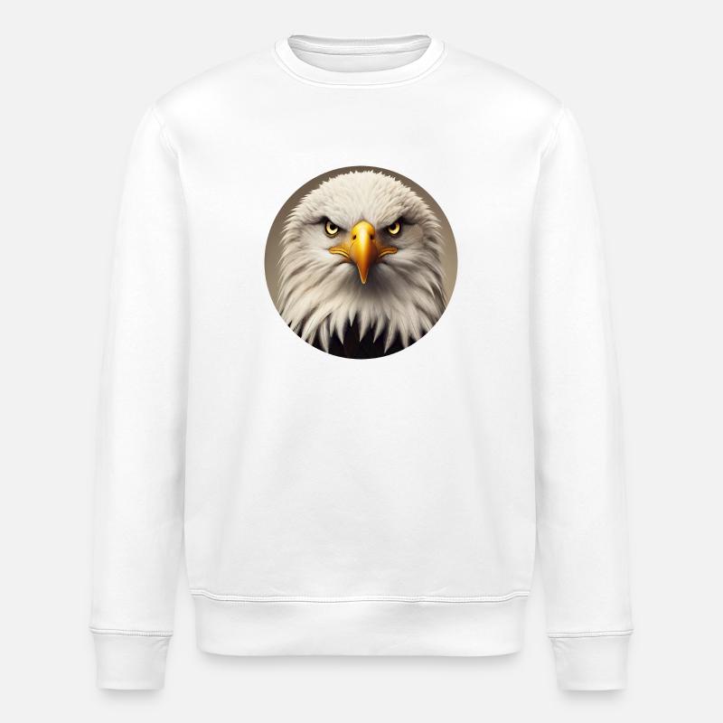 Bald eagle - Stanley/Stella ROLLER Unisex Organic Sweatshirt - white