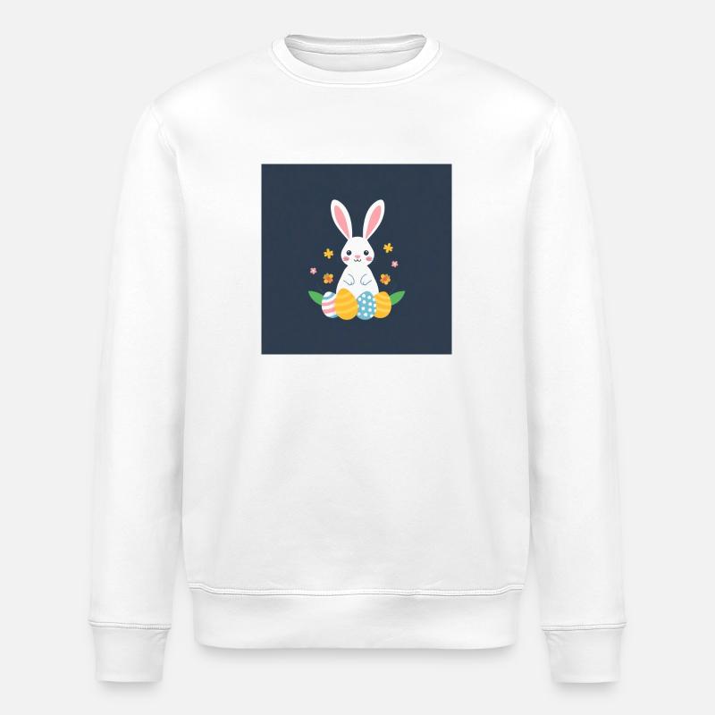 Der süße Osterhase - Stanley/Stella Unisex Bio-Sweatshirt ROLLER - Weiß