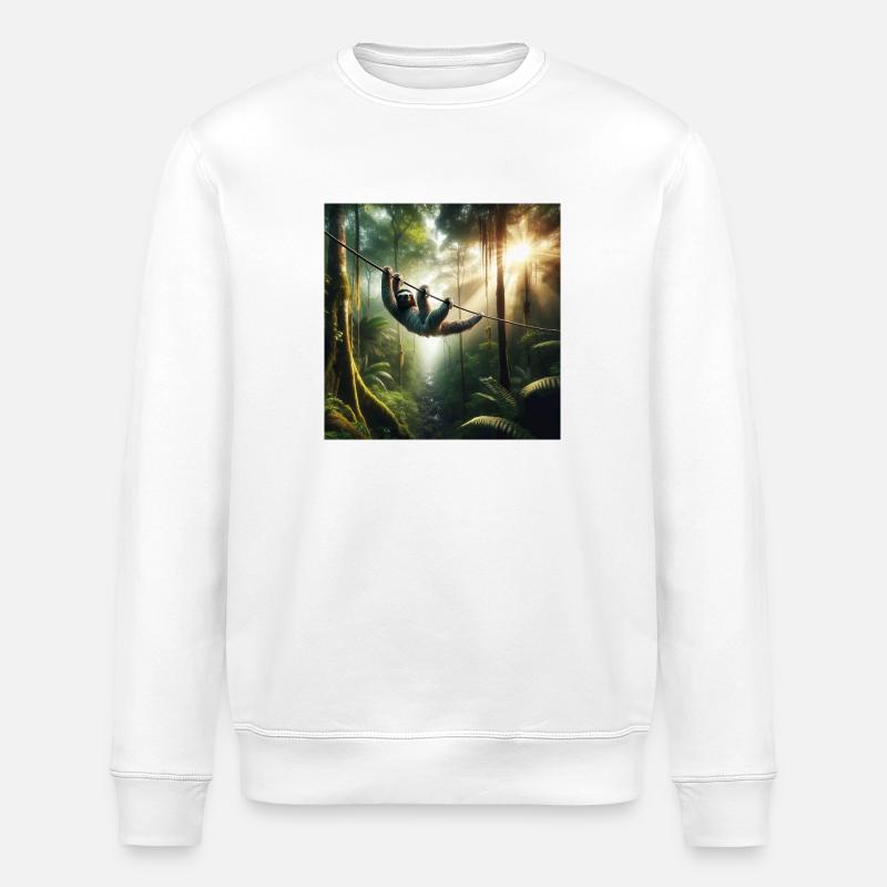 Faultier Wanderer SlackLine - Stanley/Stella Unisex Bio-Sweatshirt ROLLER - Weiß