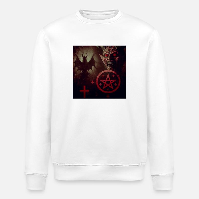 Luzifer und Dämon - Stanley/Stella Unisex Bio-Sweatshirt ROLLER - Weiß