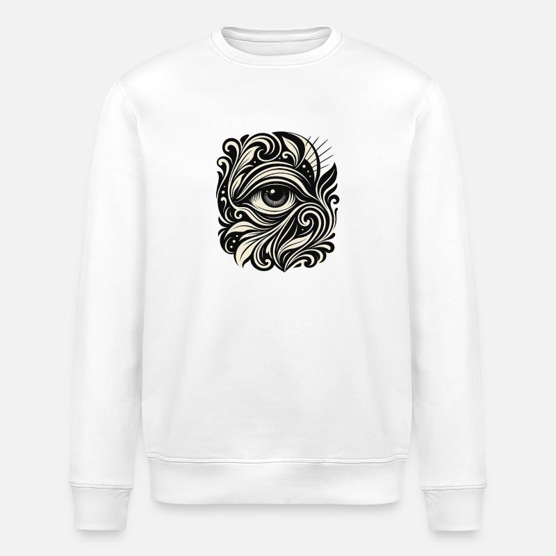 Vision Flow – All-Seeing Art - Stanley/Stella Unisex Bio-Sweatshirt ROLLER - Weiß