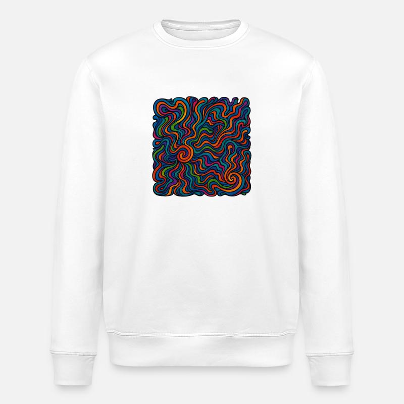 Graphismes psychédéliques - Sweat bio ROLLER Stanley/Stella Unisexe - blanc