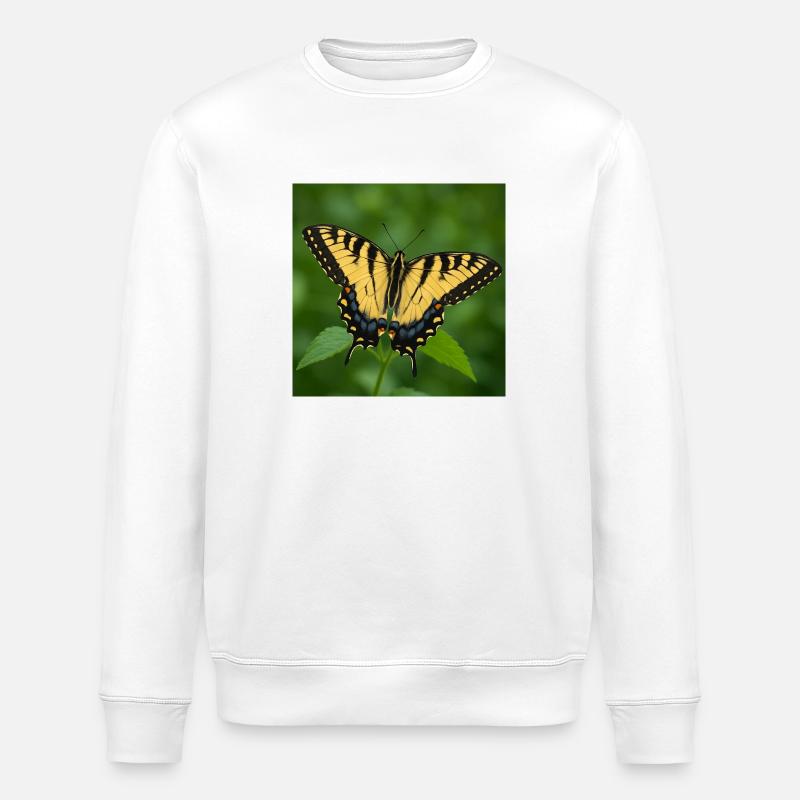 Eastern Tiger swallowtail - Stanley/Stella ROLLER Unisex Organic Sweatshirt - white