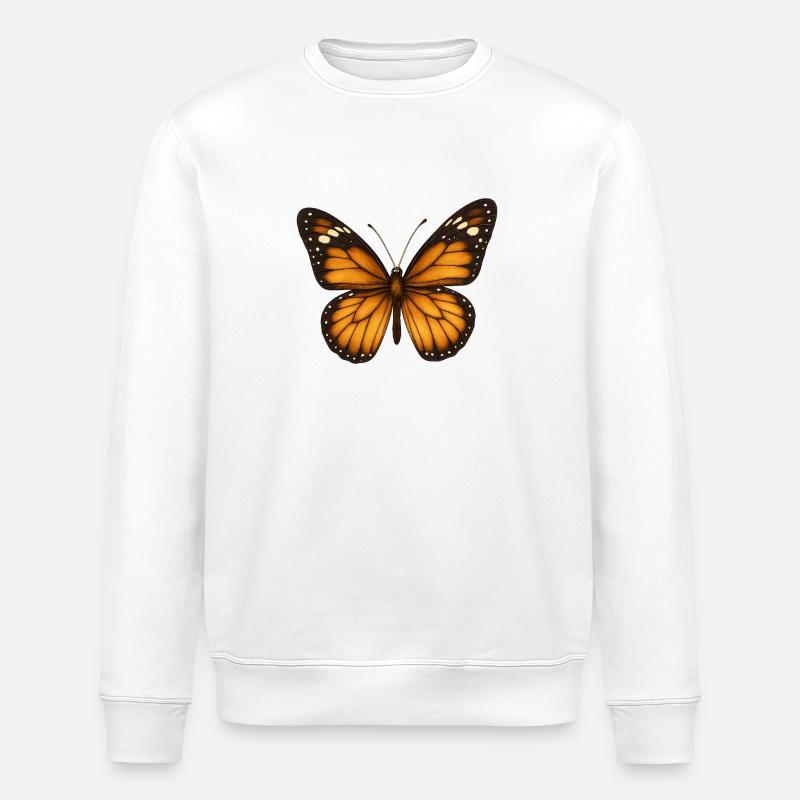Monarch butterflies – delicate & majestic - Stanley/Stella ROLLER Unisex Organic Sweatshirt - white