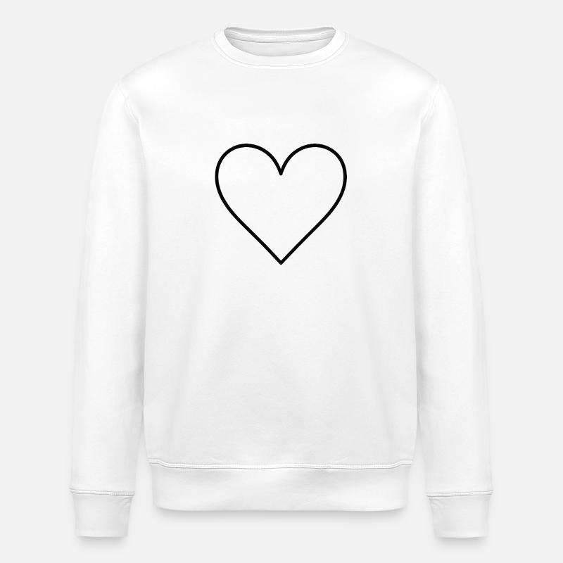 Basic heart black - Stanley/Stella ROLLER Unisex Organic Sweatshirt - white