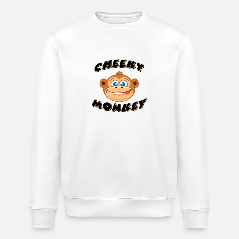 Der freche Affe - Stanley/Stella Unisex Bio-Sweatshirt ROLLER - Weiß