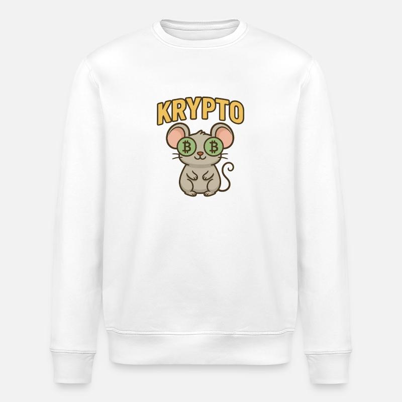 Krypto Maus - Stanley/Stella Unisex Bio-Sweatshirt ROLLER - Weiß