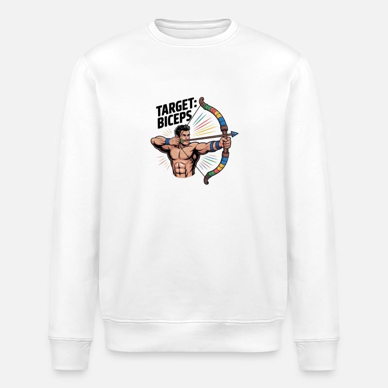 Target Biceps Training - Stanley/Stella ROLLER Unisex Organic Sweatshirt - white