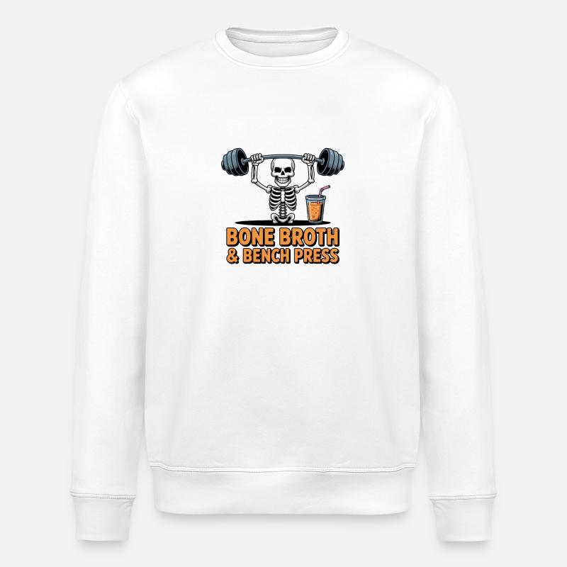 Bouillon d’os et développé couché - Sweat bio ROLLER Stanley/Stella Unisexe - blanc