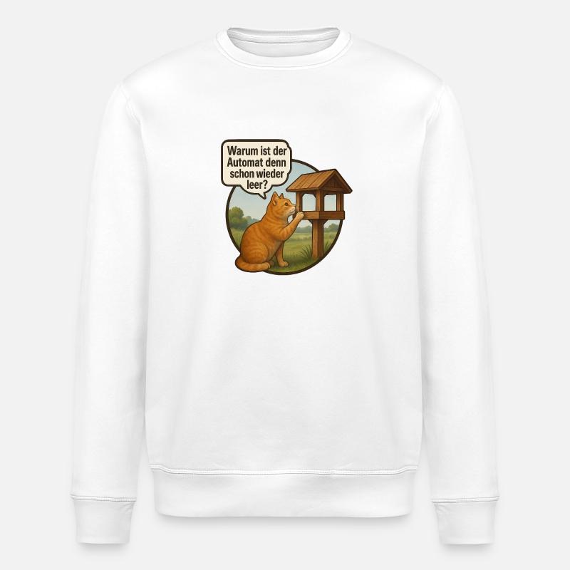 Vogelhaus Katze - Stanley/Stella Unisex Bio-Sweatshirt ROLLER - Weiß