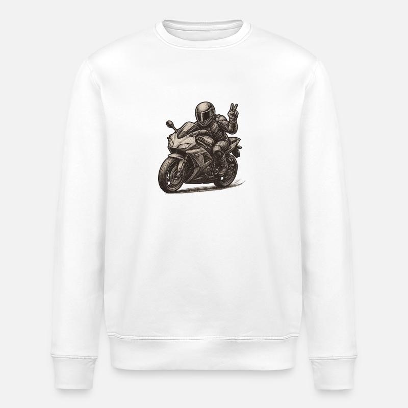 motorrad1 - Stanley/Stella Unisex Bio-Sweatshirt ROLLER - Weiß