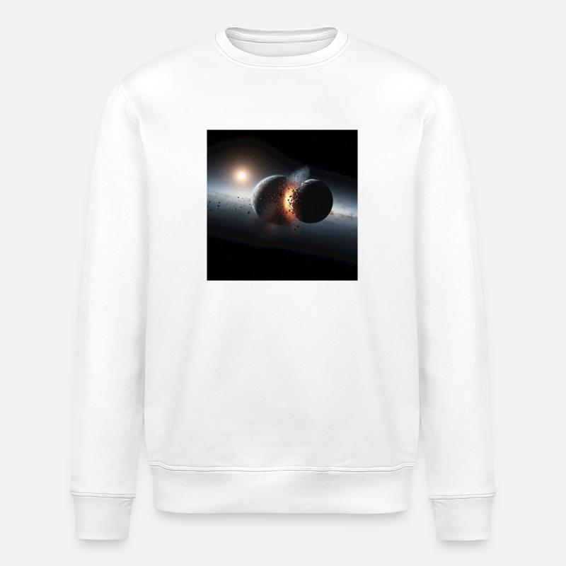 Cosmic Eclipse Design - Stanley/Stella ROLLER Unisex Organic Sweatshirt - white