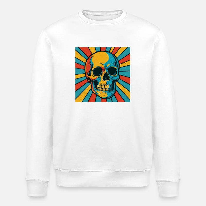 Explodierter Farbtopf Totenkopf - Stanley/Stella Unisex Bio-Sweatshirt ROLLER - Weiß