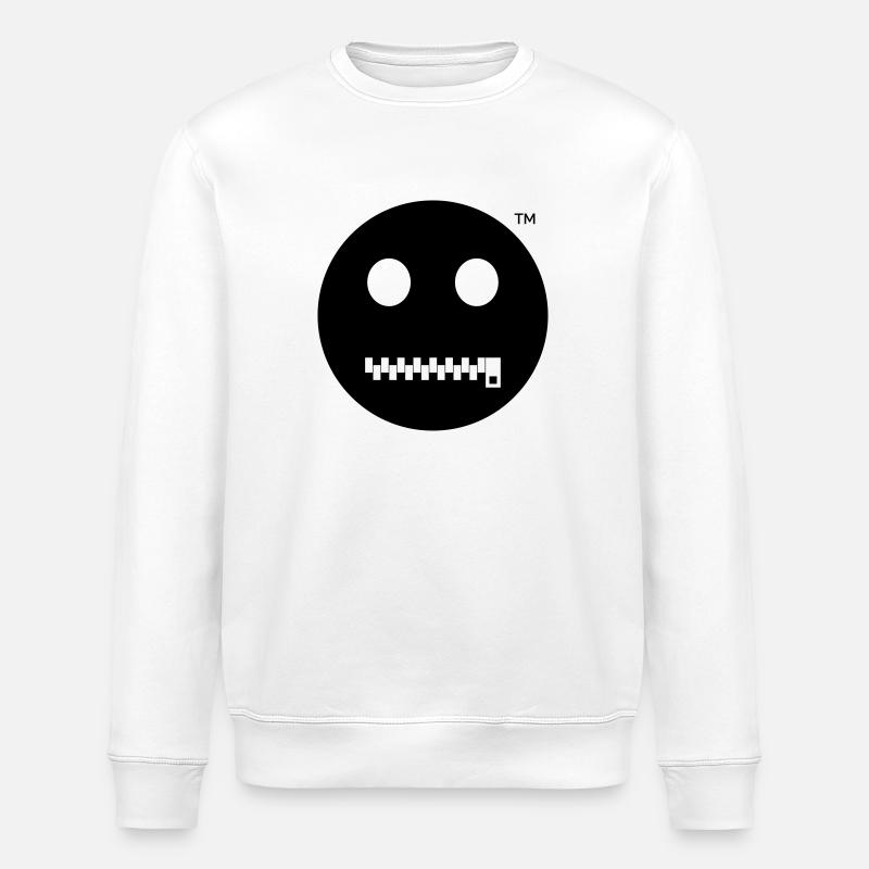 Smiley Shut up - Sei Still - Stanley/Stella Unisex Bio-Sweatshirt ROLLER - Weiß
