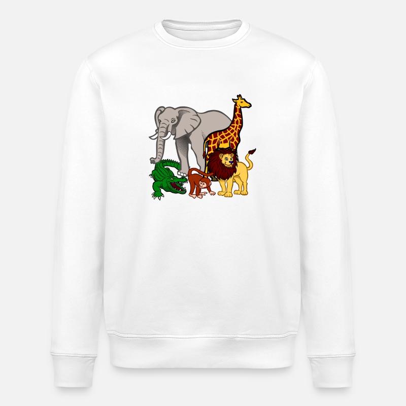 Afrique Animaux - Sweat bio ROLLER Stanley/Stella Unisexe - blanc