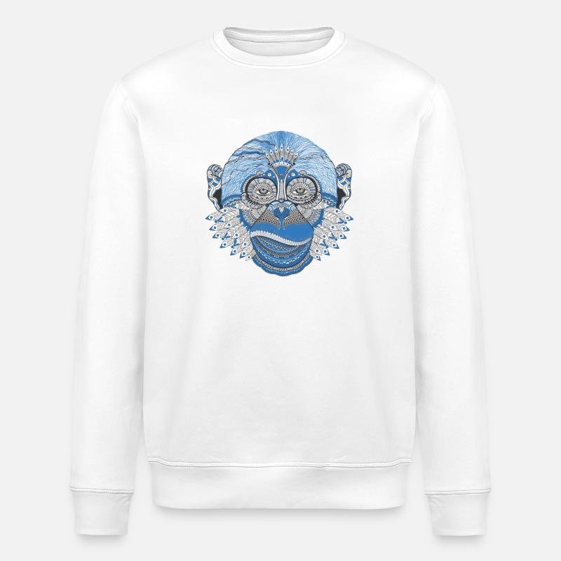 Abstrakter Affe Geschenk Geschenkidee - Stanley/Stella Unisex Bio-Sweatshirt ROLLER - Weiß