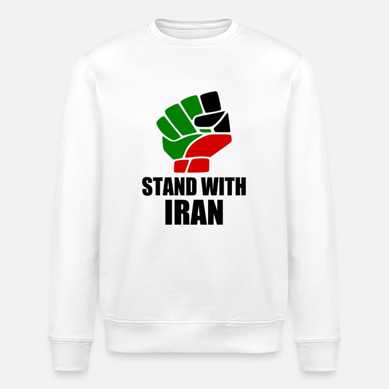 Stand with iran - Stanley/Stella Unisex Bio-Sweatshirt ROLLER - Weiß