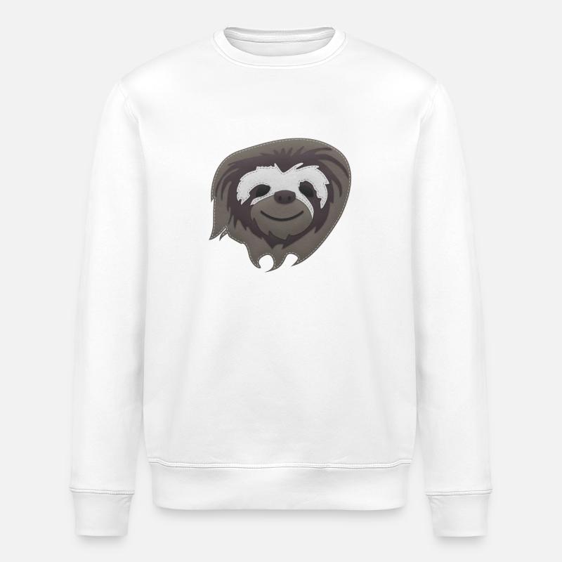 Sloth patch - Stanley/Stella ROLLER Unisex Organic Sweatshirt - white