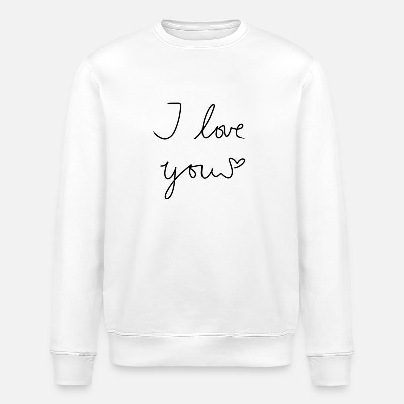 Je t’aime texte coeur - Sweat bio ROLLER Stanley/Stella Unisexe - blanc
